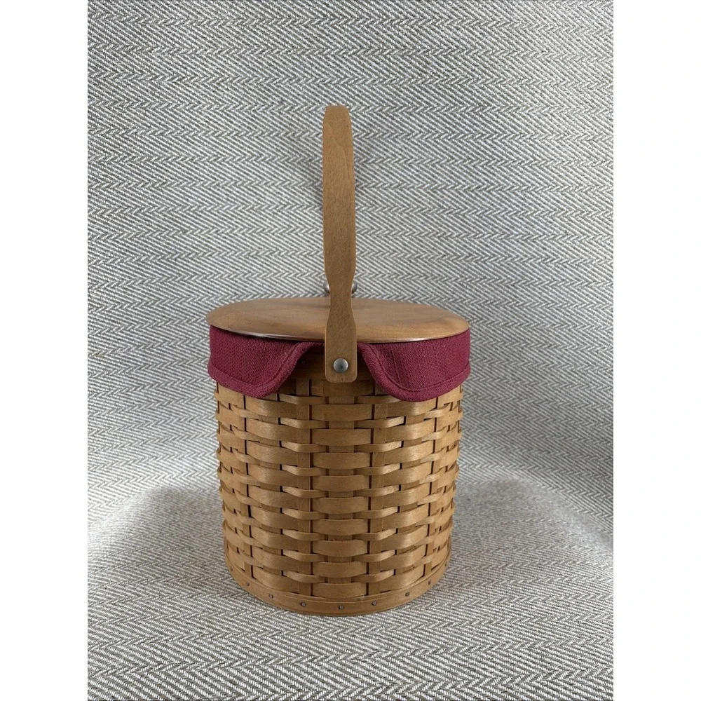 Longaberger 2003 Ice Bucket Basket, Liner, Protector,  Lid, Insulated Bucket